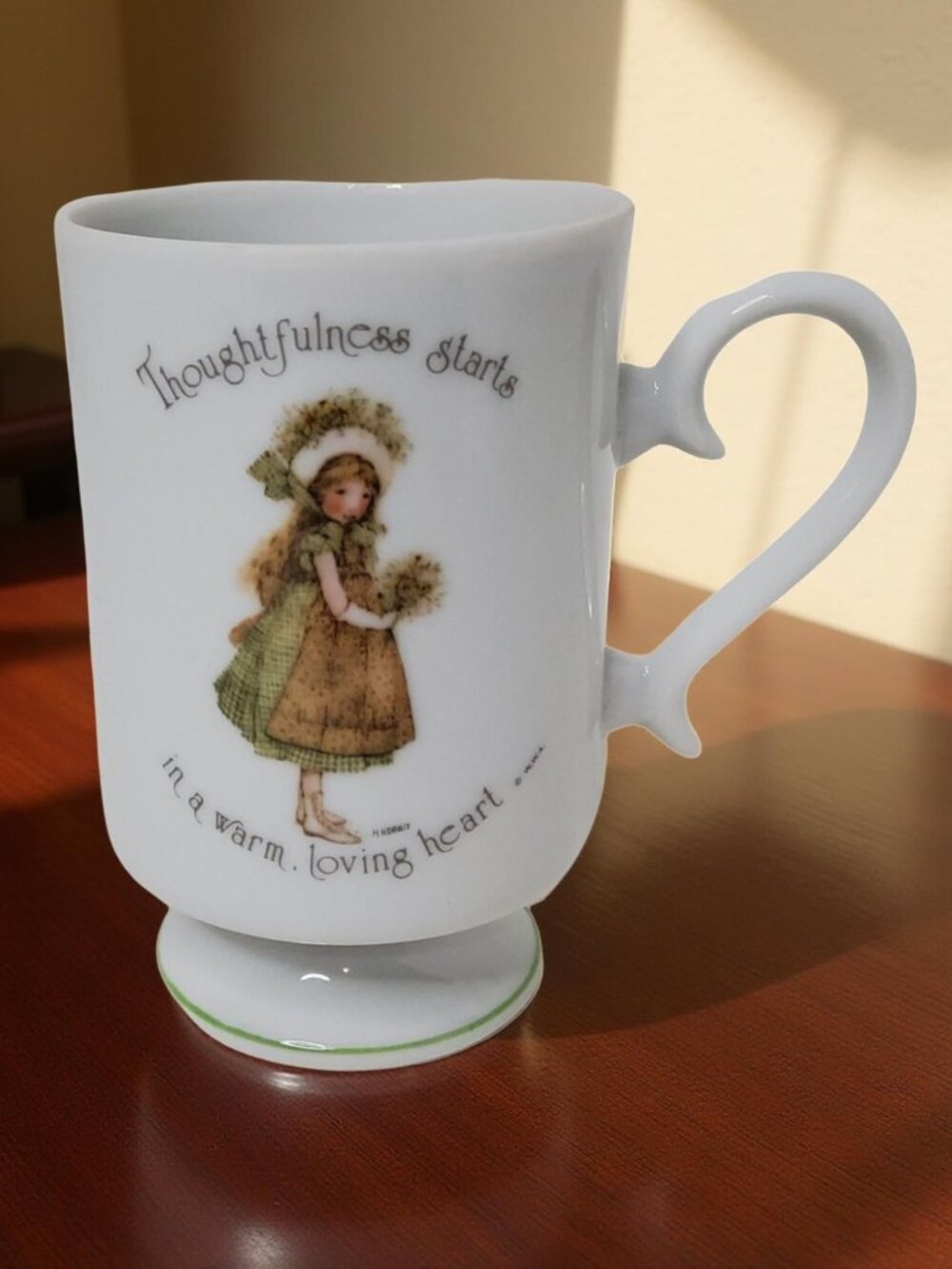 Vintage -1973 Holly Hobbie Porcelain - Footed Mug